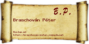 Braschován Péter névjegykártya